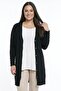 Women's Plus Size Knitwear Cardigan with Button Detail on Sleeves - 3