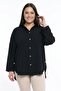 Women's Pearl Detailed Large Size Ayrobin L Stretch Fabric Shirt