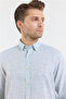 Green Long Sleeve Pocketless Cotton Casual Comfort Fit Shirt 1004250127 - 4