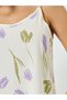 Purple Floral Print Ruffle Hem Strappy Nightdress - 3