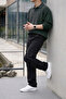 Men's High Waist Premium Smoked Cargo Baggy Pants - 6