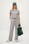 Women's Nadia Modal Touch Polo Neck Waist Elastic Pocketed Gray Melange Bottom Top Set