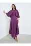 Purple Cape Sleeve A-Line Maxi Dress
