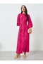 Pink Floral Shirt Maxi Dress with Belt