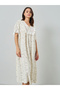 Floral Print Midi Nightdress with Lace Trim - 2