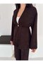 Women's Glittery Long Sleeve Modal Fabric Kimono Pants Double Set – Stylish and Comfortable Women's Set - 2