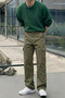 Men's High Waist Premium Khaki Cargo Baggy Pants - 2