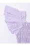 Girls Purple Embellished Smocked Detail Midi Dress - 3