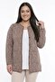 Women's Button-Front Double Pocket Diamond Patterned Plus Size Knit Cardigan