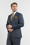 Navy Blue Mono Collar Flexible Waist 6 Drop Comfort Fit Full Lining Flexible Suit 1001260152 - 4