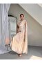 LİNCON Maxi Elbise 3113 - Bej - 3