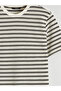 Black Crew Neck Striped Men's T-Shirt - 5