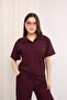 Women's Modal Fabric Polo Collar Short Sleeve Bottom Top Set