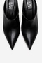 Senso Black Leather Pointed Toe Women's Shoes Wedge Heel Pcs Slipper - 2