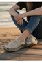 Knitted Rope Detailed Casual and Beach Beige Color Unisex Sports Sandals for Women and Men - 5