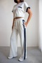 Women's Parachute Fabric Paneled Detailed Cropped Top and High Waist Wide-Leg Sweatpants Set - 6