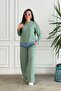 Skirt with Denim Detail and Trousers Set - 4