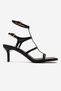 Viento Black Leather Strapped Women's Stiletto Heel U Shoes - 4