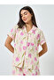 Beige Floral Print Short Sleeve Shirt and Shorts Set - 2