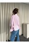 Pink Ruffle Detail Padded Shoulders Blouse - 1016 - 4