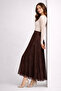 Empirme Patterned Chiffon Skirt O219 Brown - 3