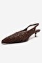 Orelis Brown Knitted Patterned Women's Short Heeled Shoes - 6