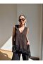 Women's Lace Detailed Asymmetrical Buttoned Blouse Vest - 2