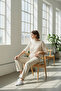 Ecru Boat Neck Mesh Hand Knitted Crochet P Cotton U C Cropped Blouse - 5