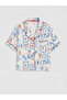 Shirt Collar Printed Women's Shorts Pajama Set (S6) - 6