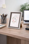إطار صور من الخشب الصلب مع زجاج مقاس 15 × 20 سم، إطار ديكور لسطح المكتب، خشب طبيعي بحافة بيضاء - 2