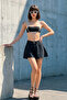 Women's Crop Bustier with Rope Straps and Adjustable Back Strip Detail, Esne Stretchy Dy Fabric, Cropped Bustier - 2