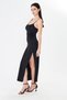 Women's Black Maxi Dress Adjustable Strap Pack Slim Fit Stylish Casual Dress - 2