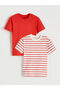 Boy's Crew Neck Combed Cotton T-Shirt, Pack of 2