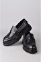 Seç 2582 Haki̇ki̇ De Leather Rkek Shoes Black - 8