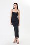 Women's Black Maxi Dress Adjustable Strap Pack Slim Fit Stylish Casual Dress - 7
