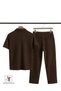 Ottoman Half Zipper Polo Collar T-Shirt and Baggy Sweatpants - %100 Cotton Summer 2-Piece Casual Set - 3