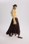 Freesia Wrinkled Brown Long Skirt - 3