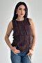 Women's Layered Ruffled Blouse – White Sleeveless Stylish Summer Blouse - 6