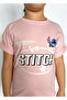 Girl's Pink Stitch Printed Cotton T-Shirt - 4