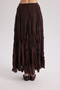 Freesia Wrinkled Brown Long Skirt - 5