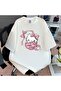Hello Printed Oversized Women'S/Men's Unisex White Tshirt