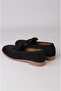 Seç 2150 Haki̇ki̇ De Leather Adin Bab Ballet Flats Shoes Black Suede - 5