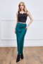 Women's Long Green Elastic Waist Satin Skirt Hijab Skirt - 3