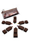 Dark Chocolate Design 6-Piece Highlighter Pen Set with Transparent Pen Holder and Wallet Zippered Colorful Sets Mini Set - 7