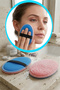 Spring Peeling Facial Loofah Facial Scrub Washable Bath Loofah Makeup Facial Cleansing Pad Scrub Blue - 2
