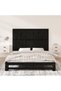 Wall-mounted headboard, black, 147x3x90 cm, solid pine wood - 3