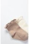 Overlok Style Combed Cotton Socks 2Li 10153 Brown - 3
