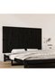Wall-mounted headboard, black, 147x3x90 cm, solid pine wood