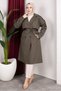 Trench Coat Belt in Unlined with Epaulet Detail - Hijab Trench Coat (110cm) - Khaki - 3