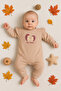 Hedgehog Embroidered 100% Cotton Baby Girl Jumpsuit